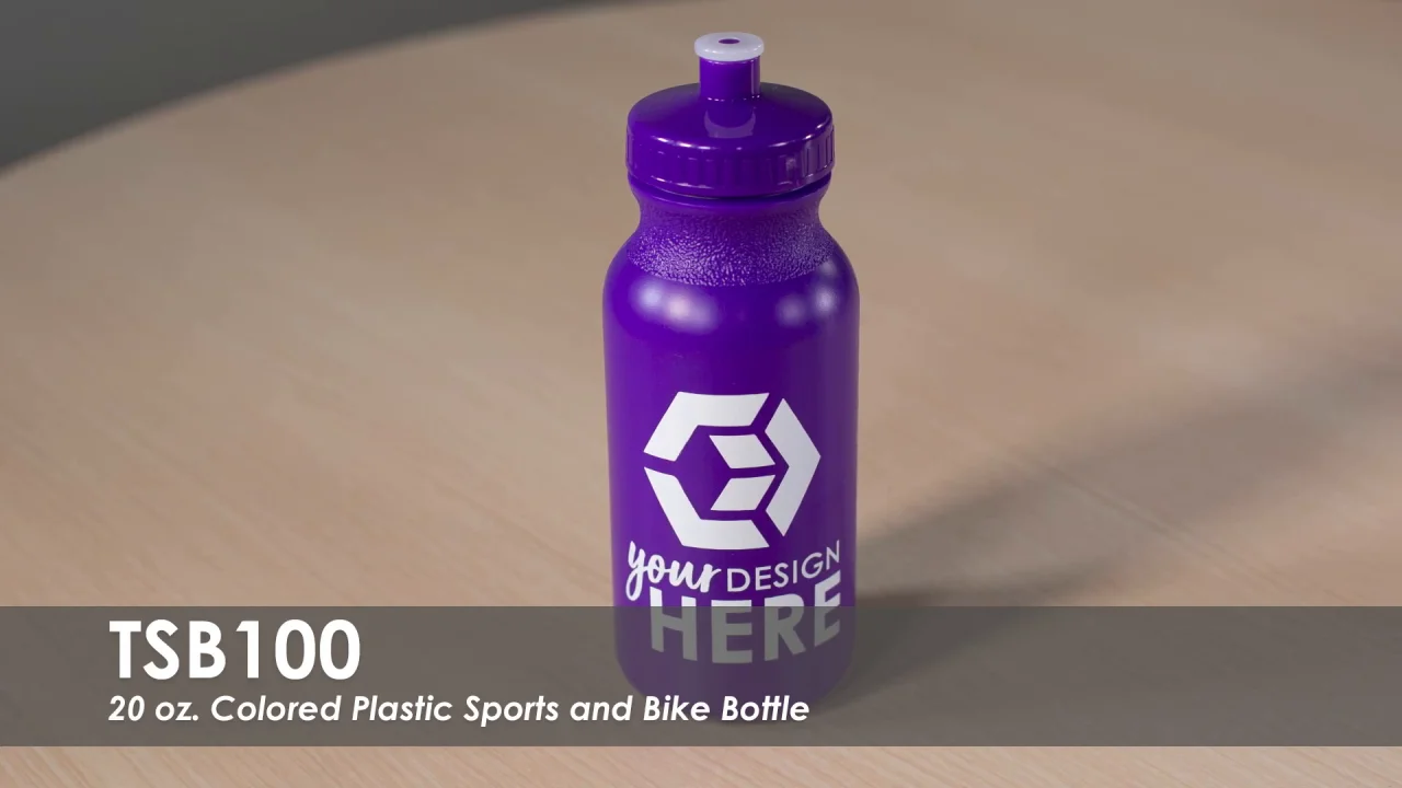 Custom Water Bottles - 20 oz. Plastic Sports and Bike Bottle - Qty: 12