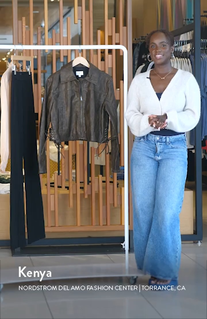 Side Tie Faux Leather Moto Jacket