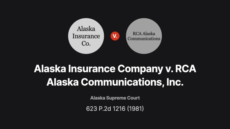 Alaska Insurance Company v. RCA Alaska Communications, Inc.