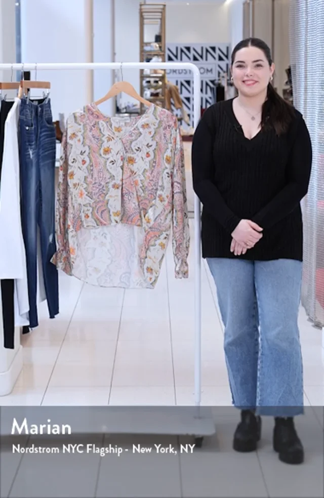 ◆ALLSAINTS◆ AllSaints Penny Cascade Top WM603Z8198 AllSaints Penny Cascade Long Sleeve High-Low Top | Nordstromrack