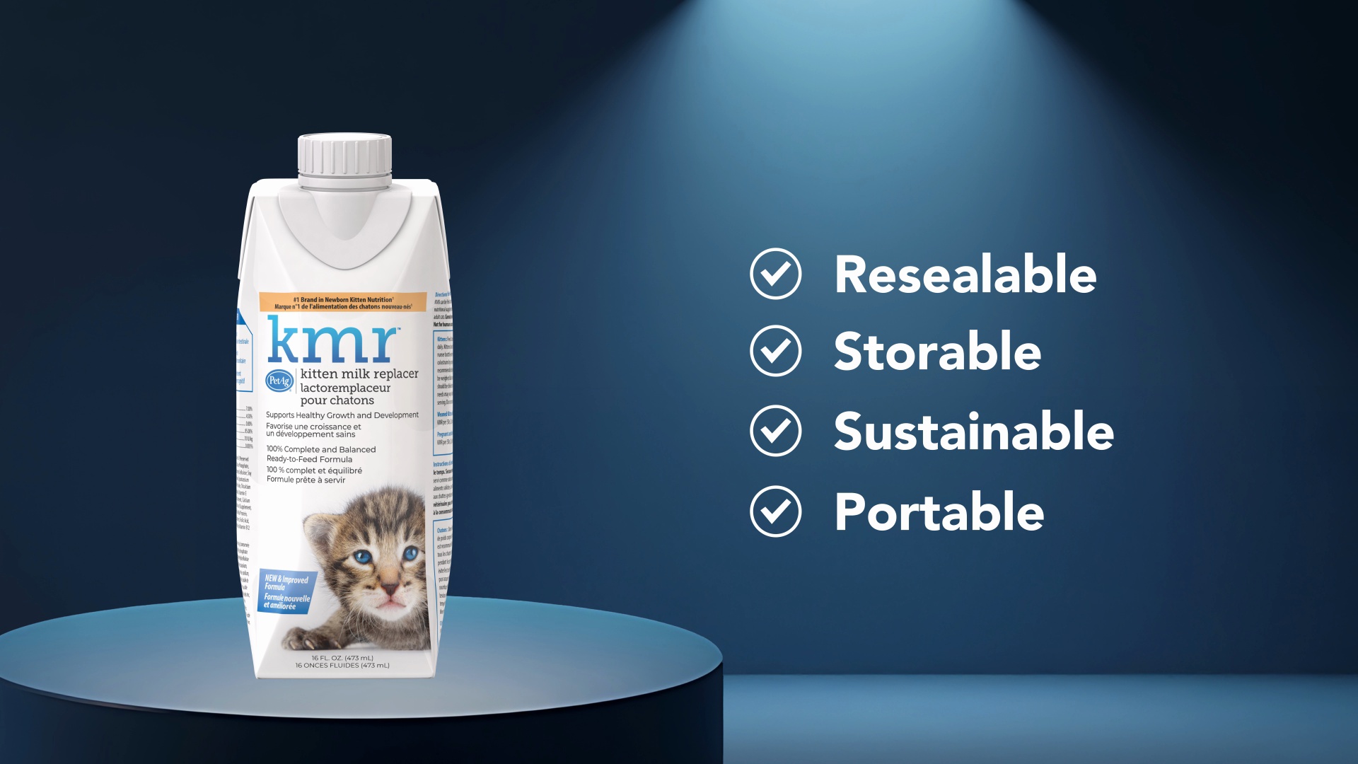 PETAG KMR Kitten Milk Replacer Liquid, 16-fl oz - Chewy.com