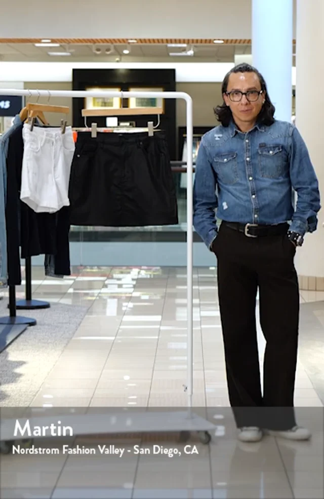 HIDDEN JEANS Coated High Waist Denim Skirt Nordstrom