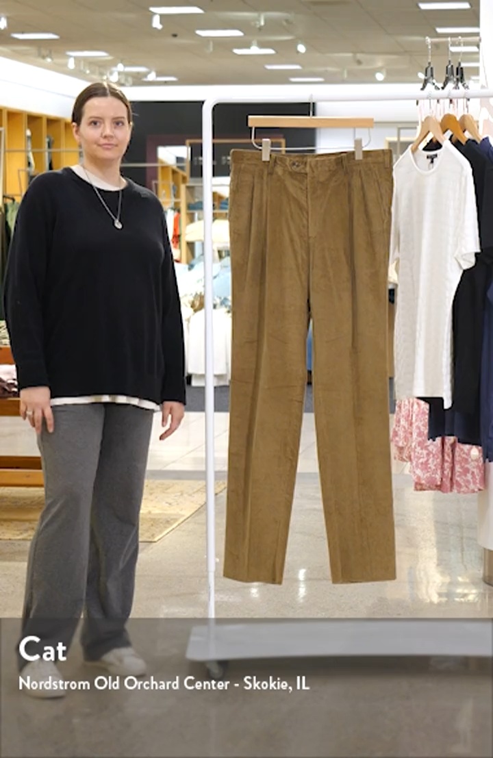 Berle Italian 8-Wale Luxury Corduroy Pleated Trousers | Nordstrom