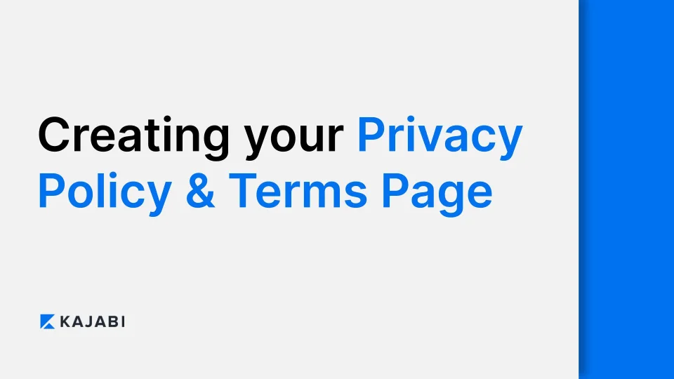 Creating your Privacy Policy & Terms Page – Kajabi Help Center