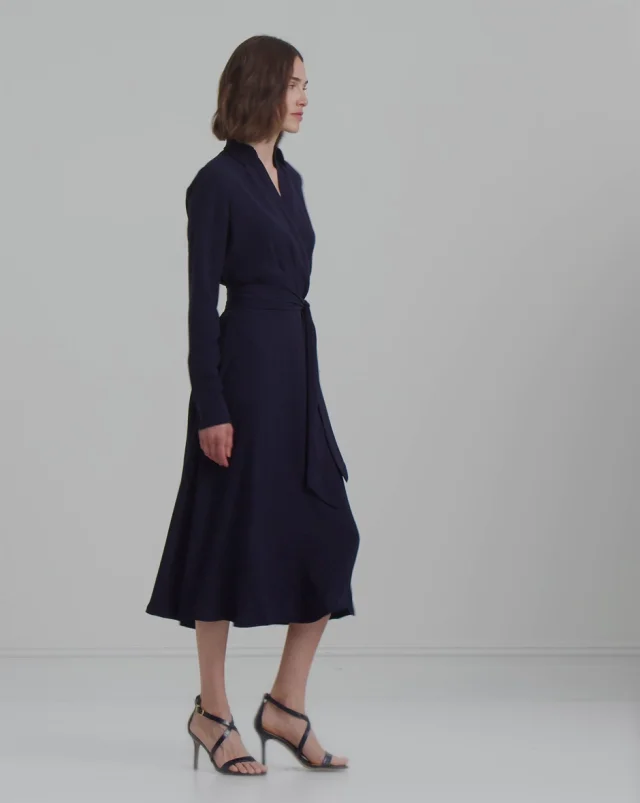 Lauren Ralph Lauren Surplice Long Sleeve Georgette Midi