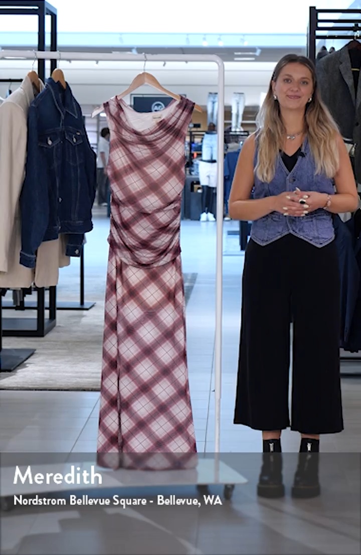 One-Shoulder Mesh Maxi Dress