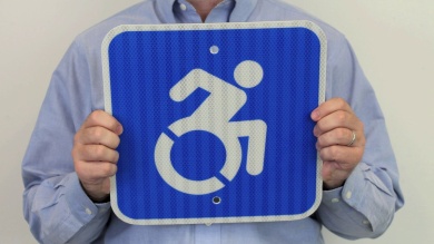 Parking Only Sign With International Symbol Of Access