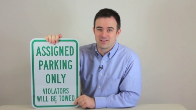 Assigned Parking Violators Towed Sign