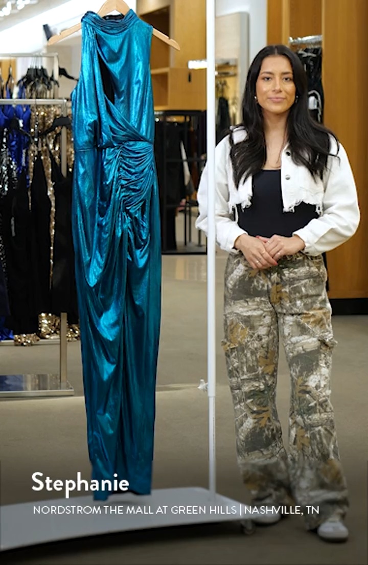 存在感が弾ける【Mac Duggal】 花柄 ティアード スモックネック Mac Duggal 9164 Ruffle Slit One Shoulder Dress