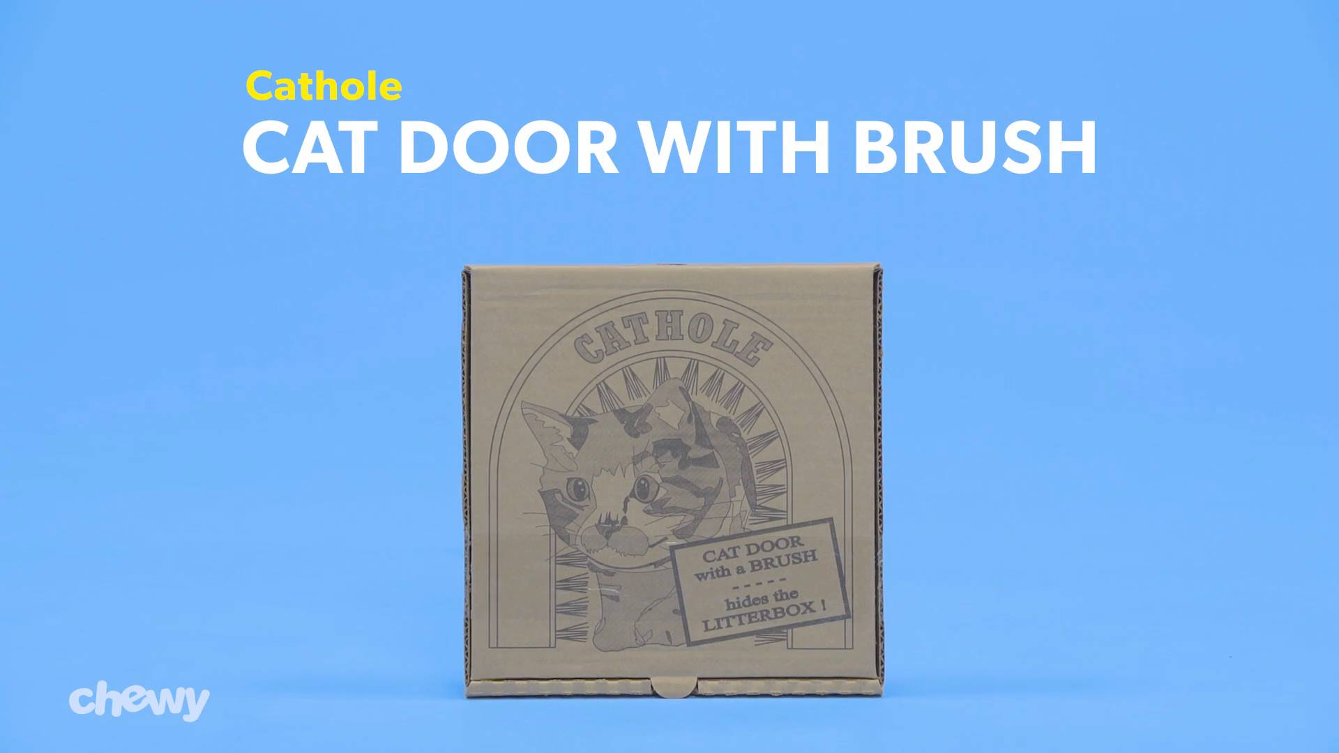 Cathole cat store door with brush