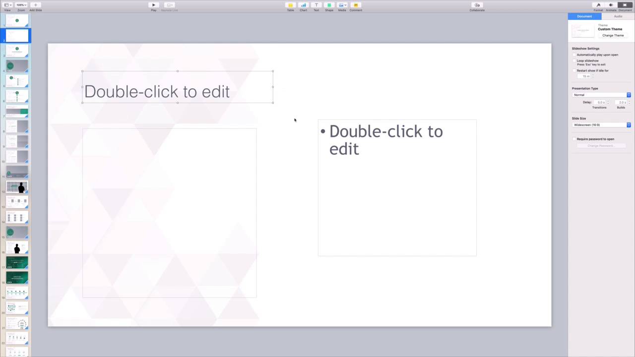 how to open two presentations in keynote