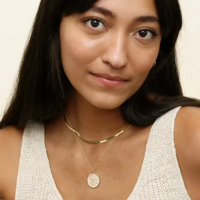 14K Yellow Gold Luxe Scorpio Zodiac Pavé Pendant