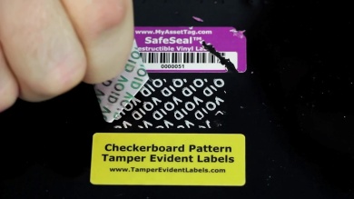 Sheet of VoidAlert Polyester Labels - ¾ in. x 2 in. (50 Labels / Sheet)