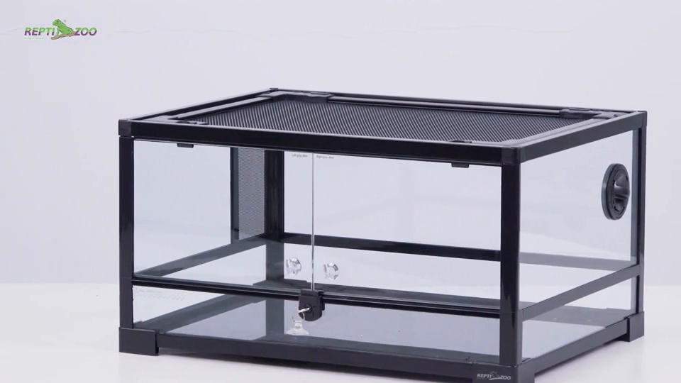 REPTI ZOO Tempered Glass Reptile Terrarium, Black, 70-gal - Chewy.com