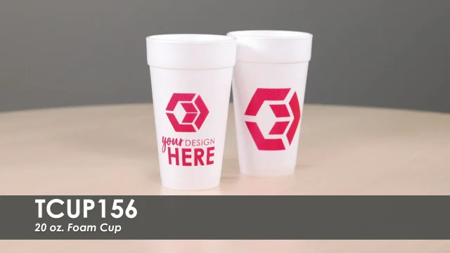 Custom 20 oz Foam Cups with Printed Logo