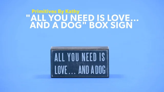 All You Need is Love and a Poodle Box Sign Primitives Kathy 5"x4" wood dog 