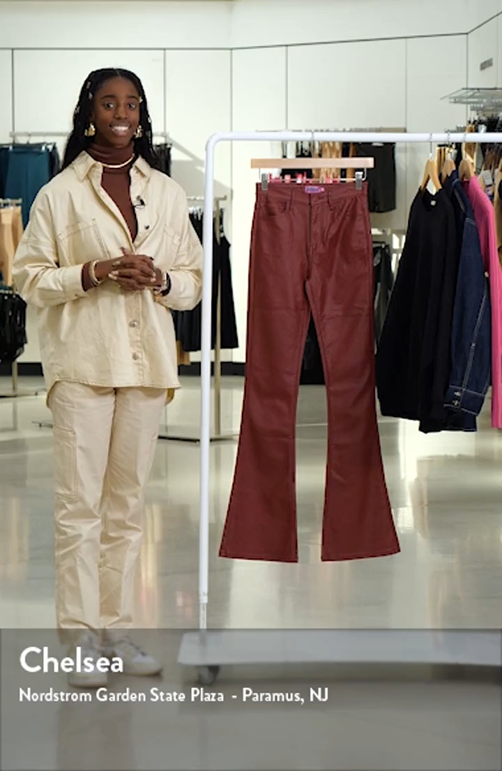EDIKTED Luna Faux Leather Flare Pants | Nordstrom