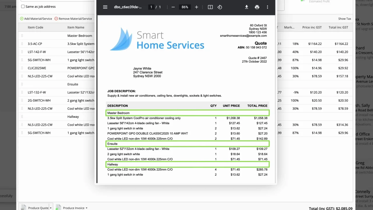 Group by Service Visibility on Quotes, Invoices, and Work Acknowledgements  (June 22, 2022) – ServiceTrade