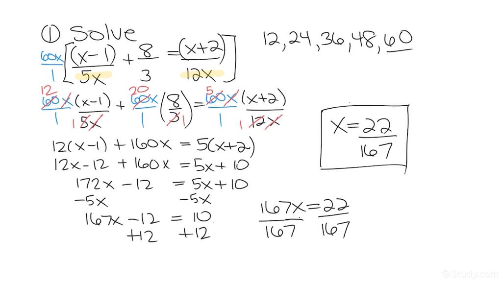 How to Solve Rational Equations with Denominators of AX & BX that ...