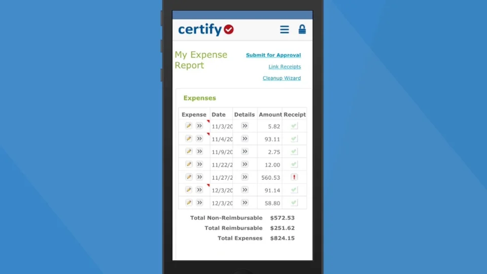Emburse Certify Mobile App - Capture receipts on the go