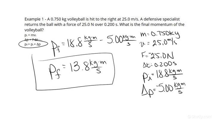 How To Use The Impulse Momentum Theorem To Calculate A Final Momentum 