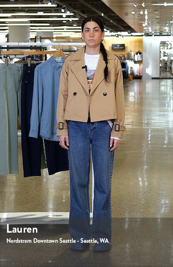 BCBG Max Azria Double Breasted Crop Trench Coat | Nordstromrack