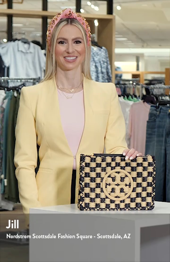 Tory Burch Ella Woven Raffia Wristlet | Nordstrom