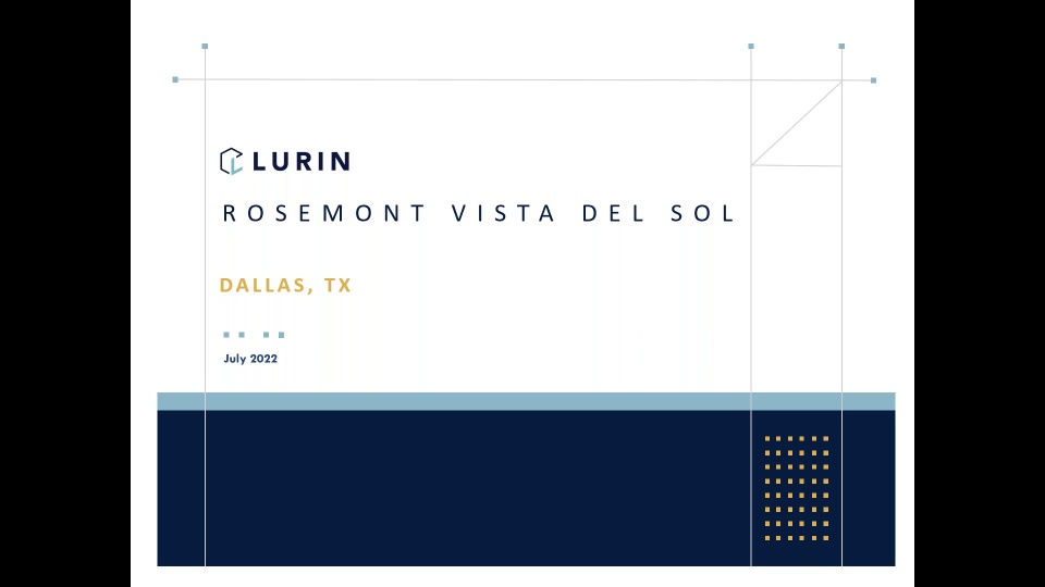 Investment Video - LURIN: Rosemont Vista Del Sol Apartments (Dallas-Plano, TX)