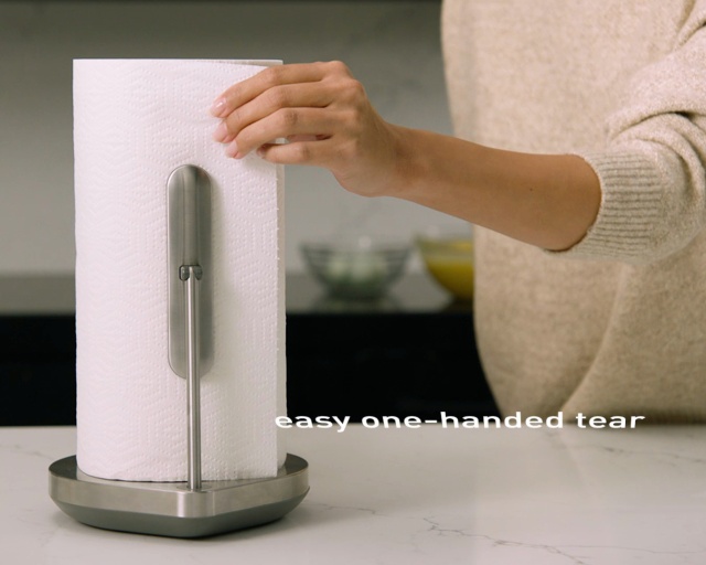 Simplehuman Tension Arm Paper Towel Holder, Countertop & Wall Organization, Household