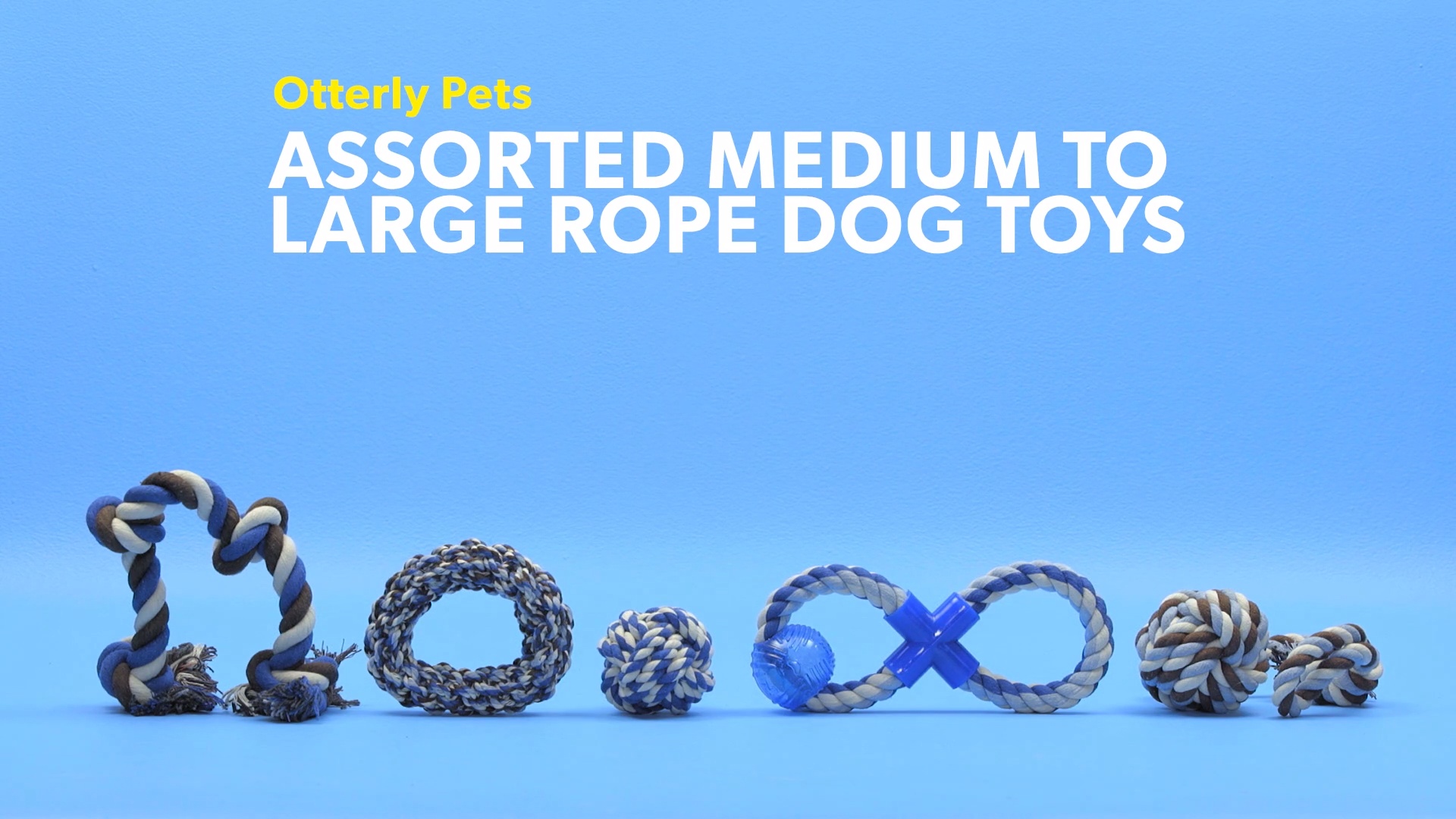 otterly pets assorted medium to large rope dog toys