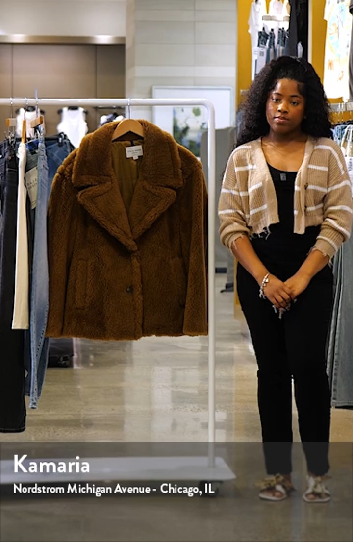 Cole Haan Teddy Wool Blend Faux Fur Jacket | Nordstromrack
