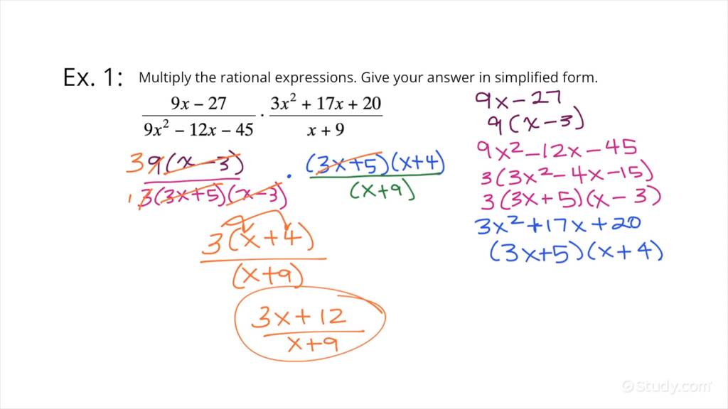 How to Multiply Rational Expressions Involving Quadratics with Leading ...