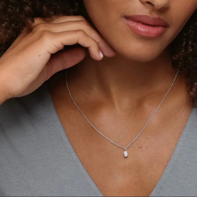 Oval Solitaire Diamond Pendant (1/2 ct. tw.)