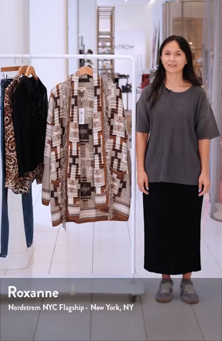 L'AGENCE Jair Geo Pattern Fringe Cardigan | Nordstromrack