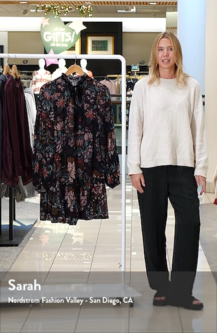 Floral Long Sleeve Ruffle Hem Dress