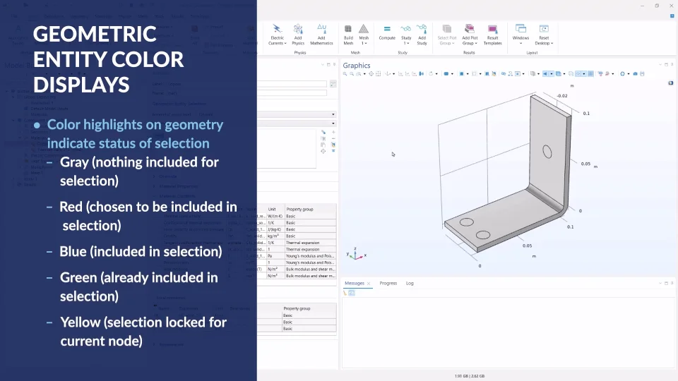 Highlighting Geometric Entities in COMSOL Multiphysics® with Color