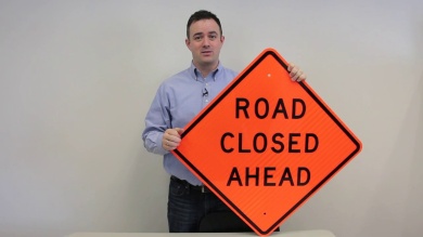 Road Closed Ahead - Traffic Sign