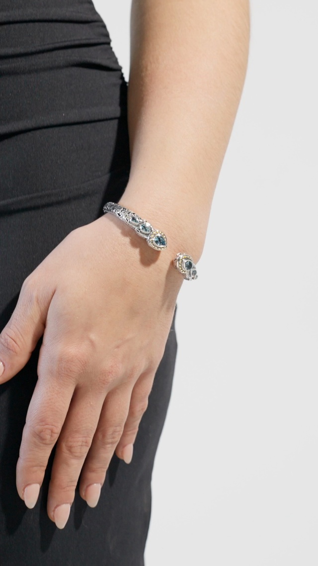 DEVATA Sterling Silver London Blue Topaz Cuff Bracelet Nordstromrack