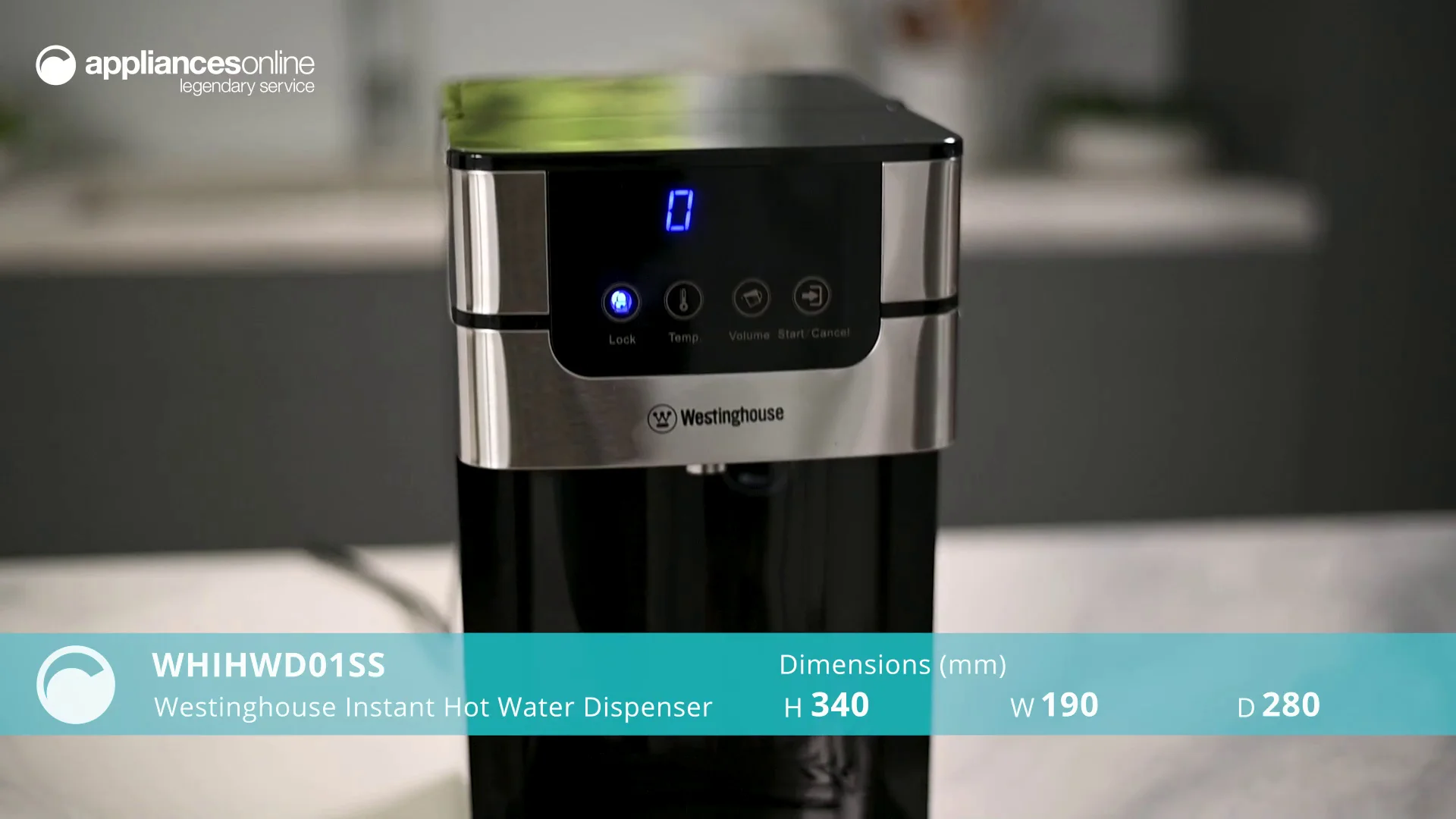 Westinghouse WHIHWD01SS Instant Hot Water Dispenser Appliances Online