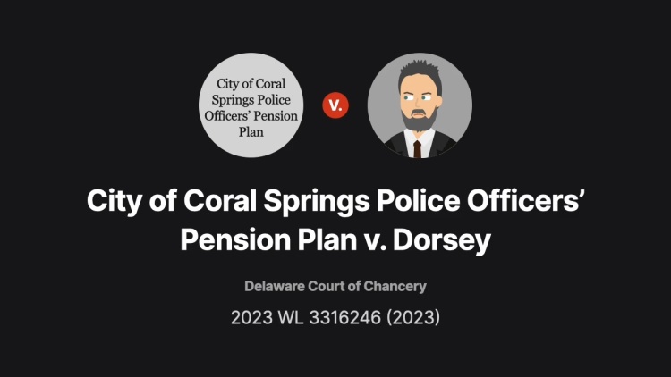 City of Coral Springs Police Officers' Pension Plan v. Jack Dorsey et al.