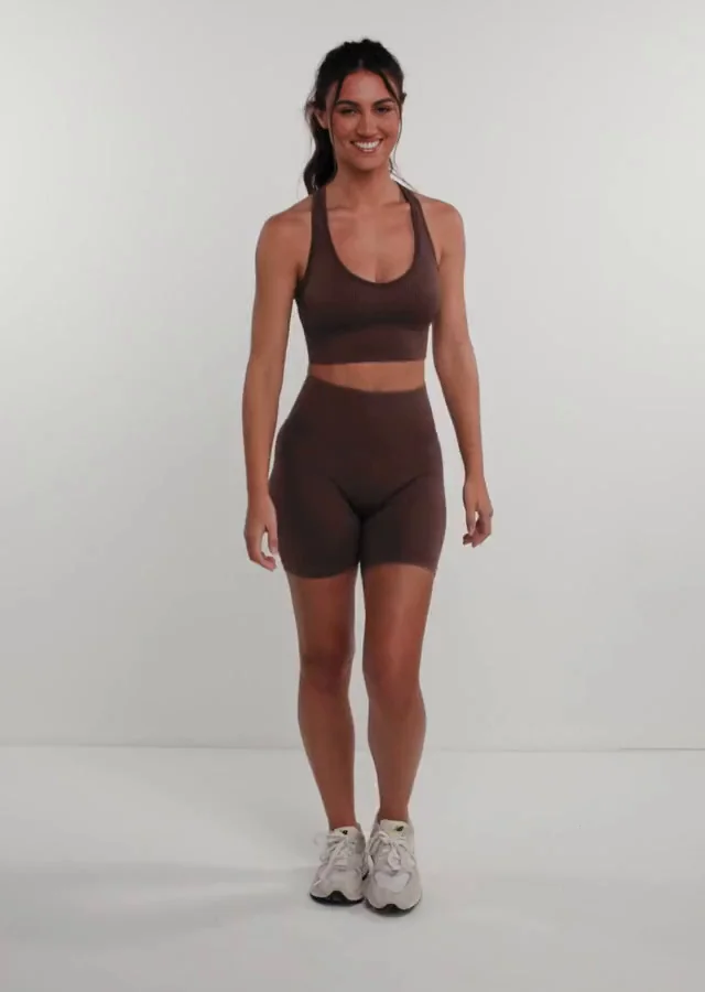 Bra and Shorts Ribbed Seamless Activewear Set