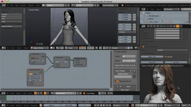 Basic Hair Shading - CG Cookie