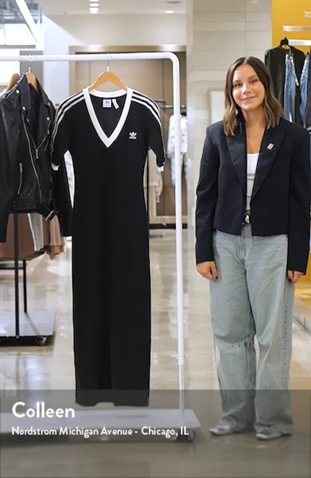 【adidas】ADICOLOR 3-STRIPES KNIT V-NECK DRESS ワンピース Adidas Original Adicolor 3-Stripes Knit V-Neck Dress