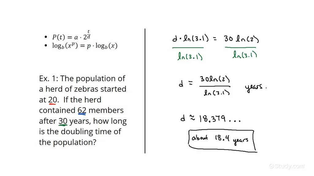 How to Find Doubling Time | Algebra | Study.com