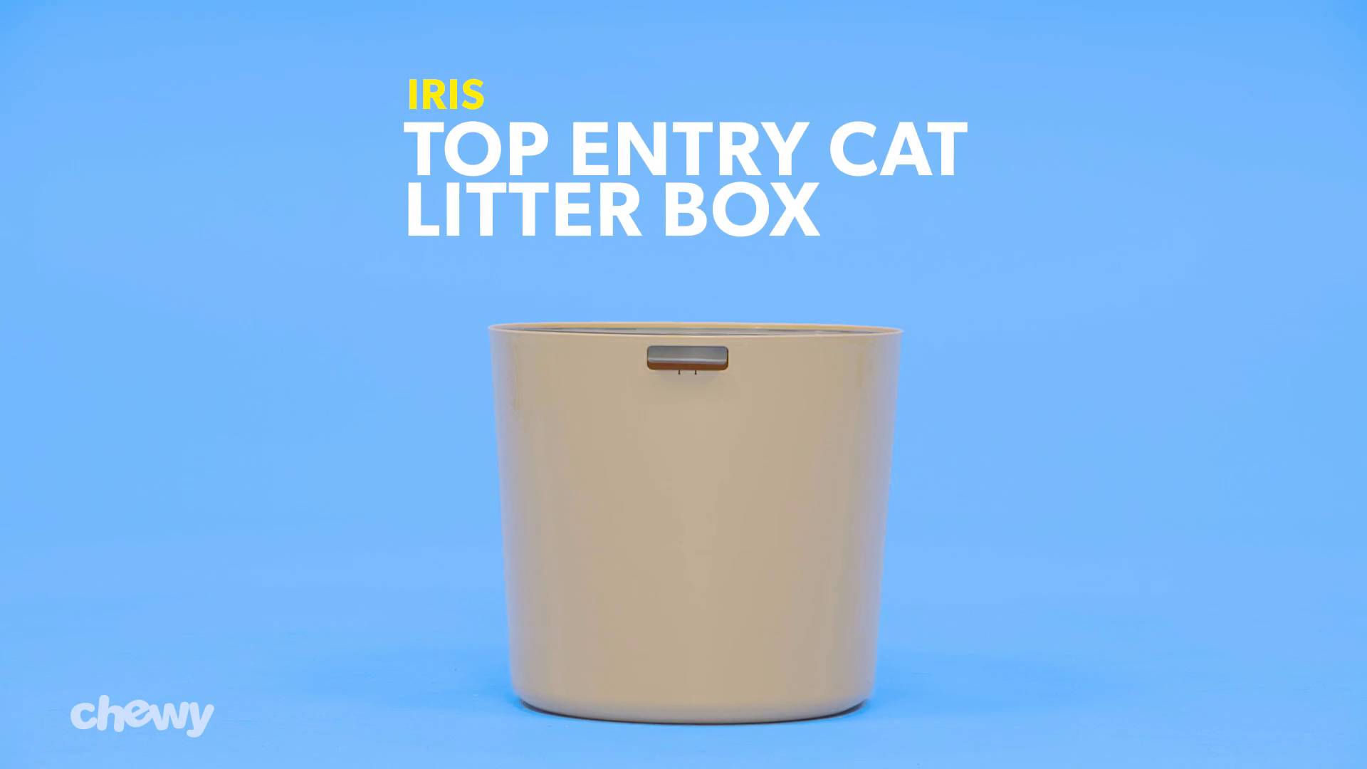 IRIS USA Round Top Entry Cat Litter Box Scoop White Large