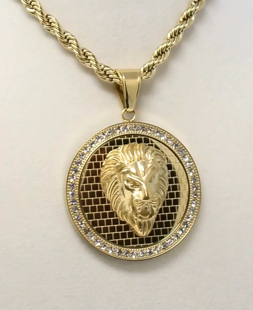 Men's Majesty Lion of Judah Goldtone Pendant | Seventh Avenue