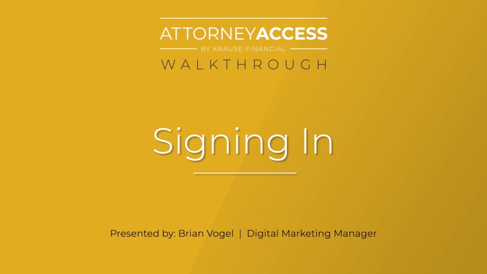 Signing In To Attorney Access