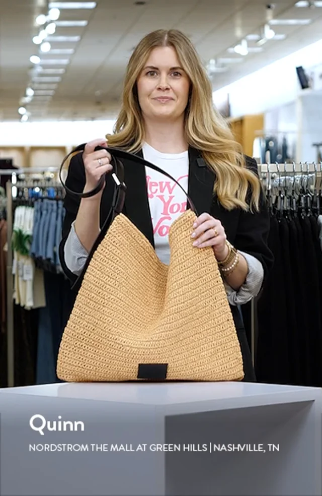 AllSaints Asha Straw Shoulder Bag Nordstrom