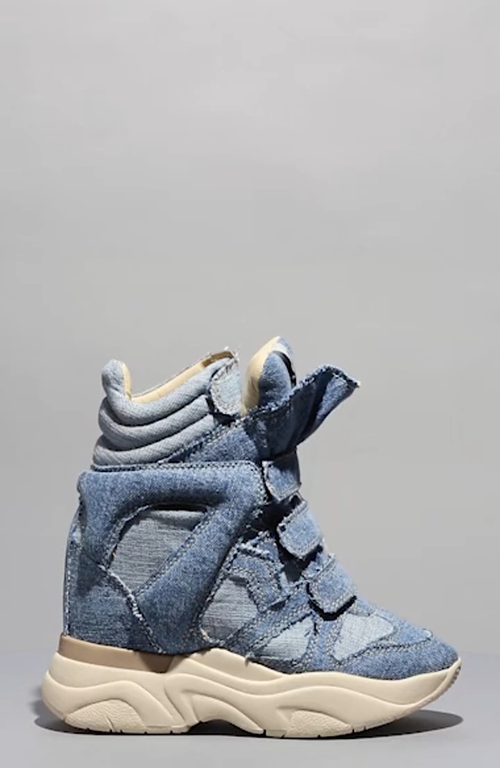 かな ISABEL MARANT インヒールスニーカー グレー 37 Isabel Marant Balskee Hidden Wedge High Top Sneaker (Women