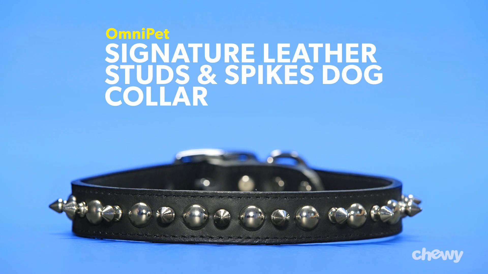 OMNIPET Signature Leather Studs & Spikes Dog Collar, Black